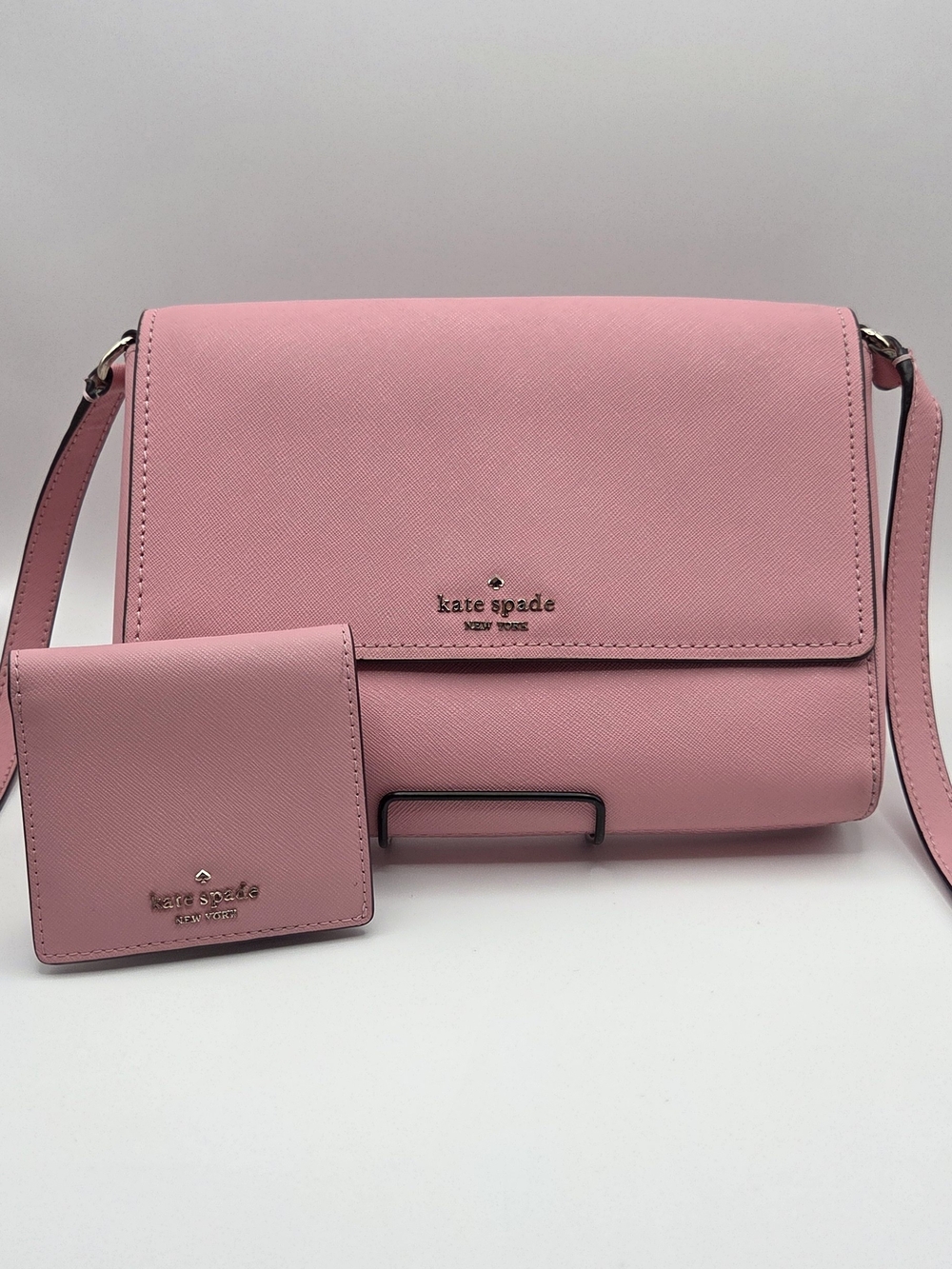 Kate Spade New York Perry Saffiano Leather Flap Crossbody with mini wallet